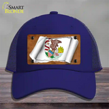 Illinois Flag Scroll Novelty License Plate Hat Mesh / Royal Blue