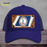 Virginia Flag Scroll Novelty License Plate Hat Mesh / Royal Blue