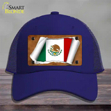 Mexico Flag Scroll Novelty License Plate Hat Mesh / Royal Blue