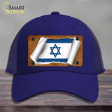 Israel Flag Scroll Novelty License Plate Hat Mesh / Royal Blue