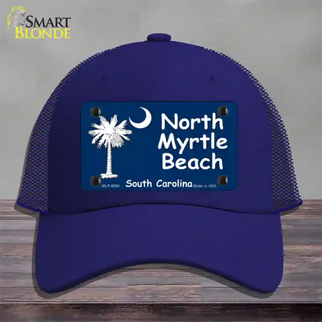 North Myrtle Beach Flag Novelty License Plate Hat Mesh / Royal Blue