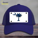 South Carolina White State Flag Novelty License Plate Hat Mesh / Royal Blue