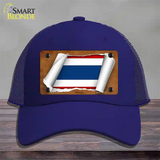 Thailand Flag Scroll Novelty License Plate Hat Mesh / Royal Blue