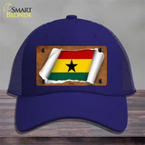 Ghana Flag Scroll Novelty License Plate Hat Mesh / Royal Blue