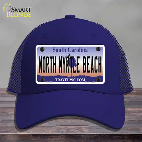 North Myrtle Beach South Carolina Novelty License Plate Hat Mesh / Royal Blue