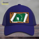 African Union Flag Scroll Novelty License Plate Hat Mesh / Royal Blue