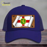 Alderney Flag Scroll Novelty License Plate Hat Mesh / Royal Blue