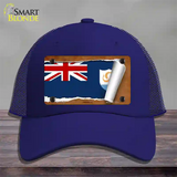 Anguilla Flag Scroll Novelty License Plate Hat Mesh / Royal Blue