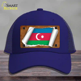 Azerbaijan Flag Scroll Novelty License Plate Hat Mesh / Royal Blue