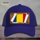 Chad Flag Scroll Novelty License Plate Hat Mesh / Royal Blue