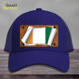 Cote DIvoire Flag Scroll Novelty License Plate Hat Mesh / Royal Blue