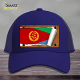 Eritrea Flag Scroll Novelty License Plate Hat Mesh / Royal Blue