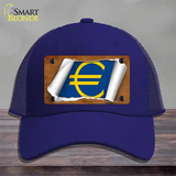 Euro Flag Scroll Novelty License Plate Hat Mesh / Royal Blue