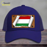 Hungary Flag Scroll Novelty License Plate Hat Mesh / Royal Blue