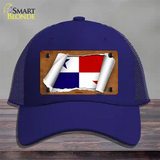 Panama Flag Scroll Novelty License Plate Hat Mesh / Royal Blue