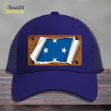 Micronesia Flag Scroll Novelty License Plate Hat Mesh / Royal Blue