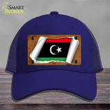 Libya Flag Scroll Novelty License Plate Hat Mesh / Royal Blue