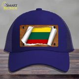 Lithuania Flag Scroll Novelty License Plate Hat Mesh / Royal Blue