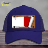 Malta Flag Scroll Novelty License Plate Hat Mesh / Royal Blue