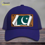 Pakistan Flag Scroll Novelty License Plate Hat Mesh / Royal Blue