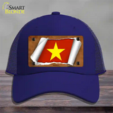 Vietnam Flag Scroll Novelty License Plate Hat Mesh / Royal Blue