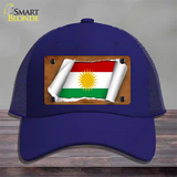 Kurdistan Flag Scroll Novelty License Plate Hat Mesh / Royal Blue