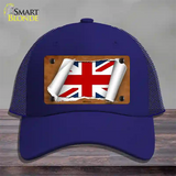 Britain Flag Scroll Novelty License Plate Hat Mesh / Royal Blue