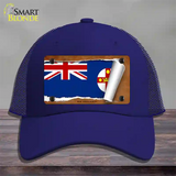 New South Wales Flag Scroll Novelty License Plate Hat Mesh / Royal Blue