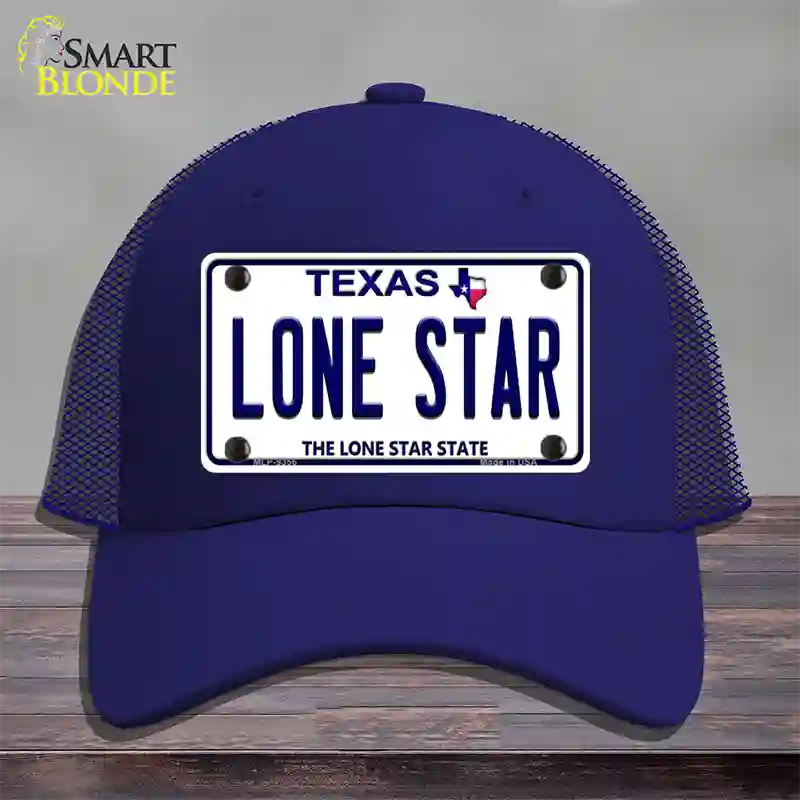 Lone Star Texas Novelty License Plate Hat Mesh / Royal Blue