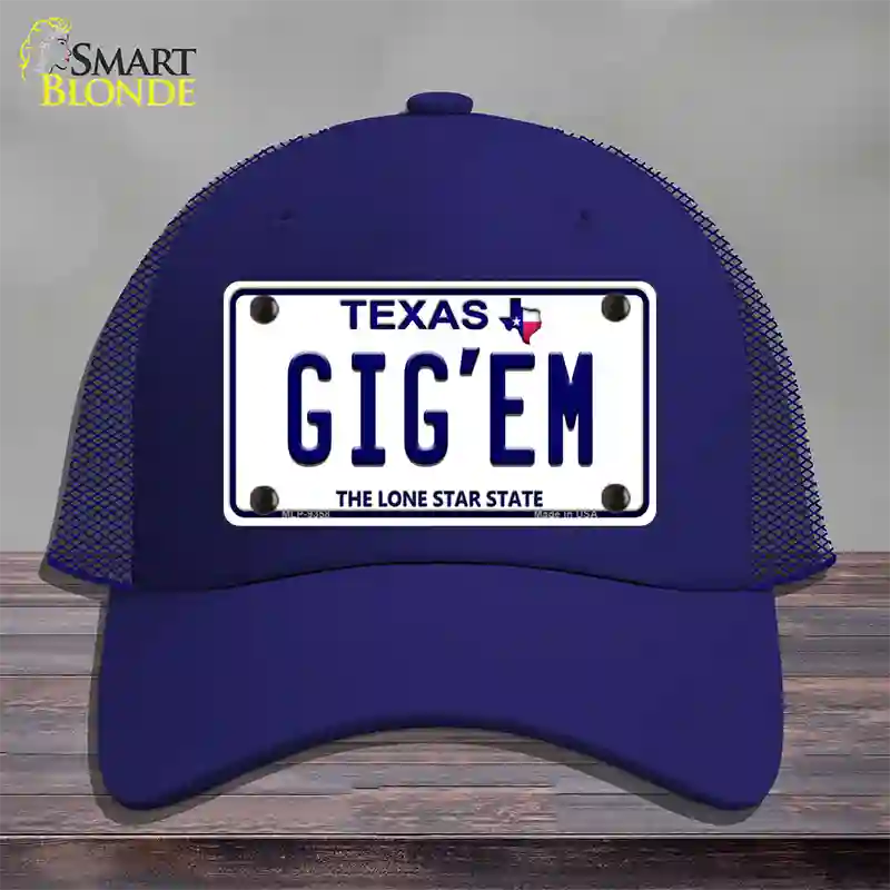 Gigem Texas Novelty License Plate Hat Mesh / Royal Blue