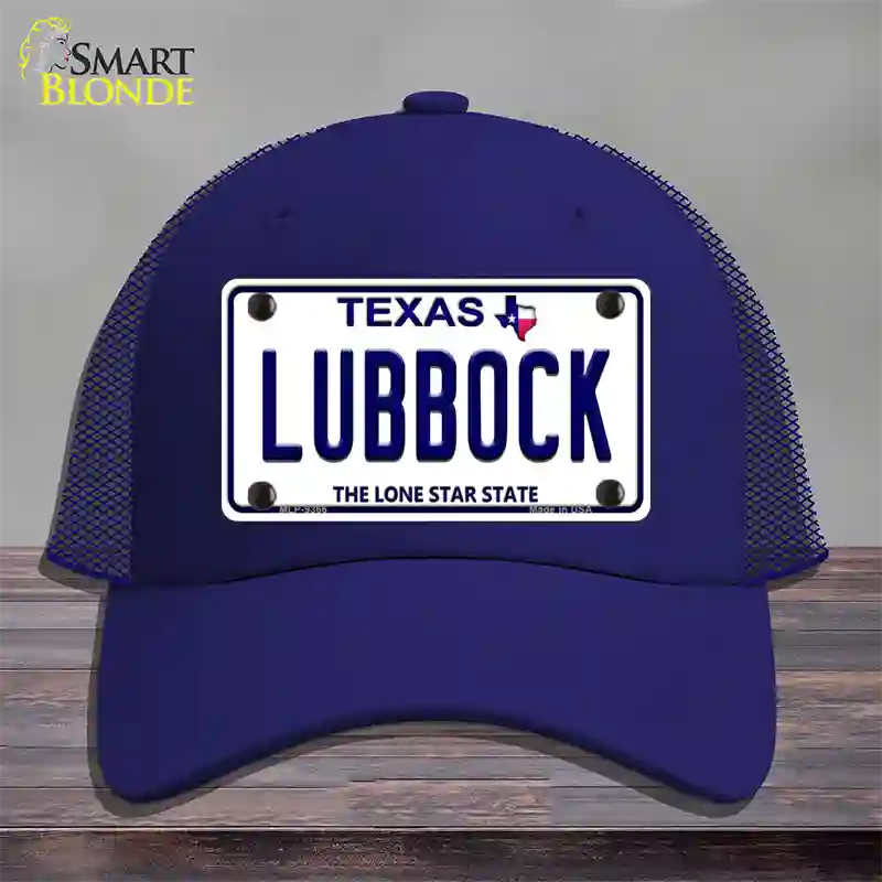 Lubbock Texas Novelty License Plate Hat Mesh / Royal Blue