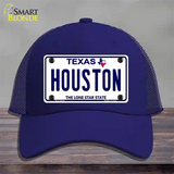 Houston Texas Novelty License Plate Hat Mesh / Royal Blue