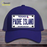 Padre Island Texas Novelty License Plate Hat Mesh / Royal Blue