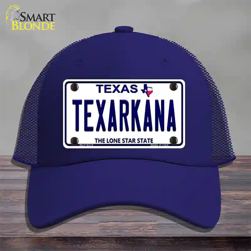 Texarkana Texas Novelty License Plate Hat Mesh / Royal Blue