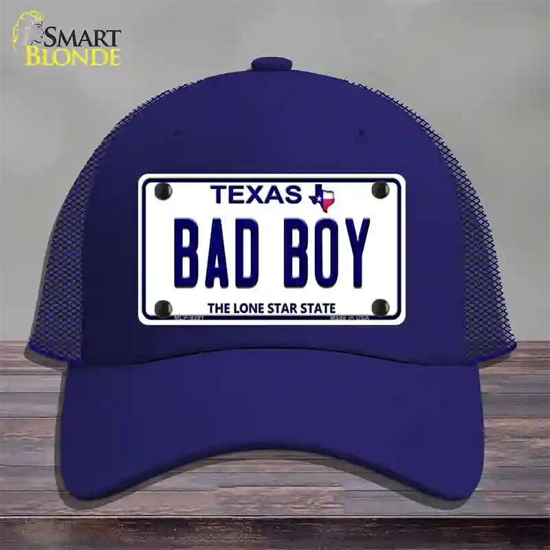 Bad Boy Texas Novelty License Plate Hat Mesh / Royal Blue