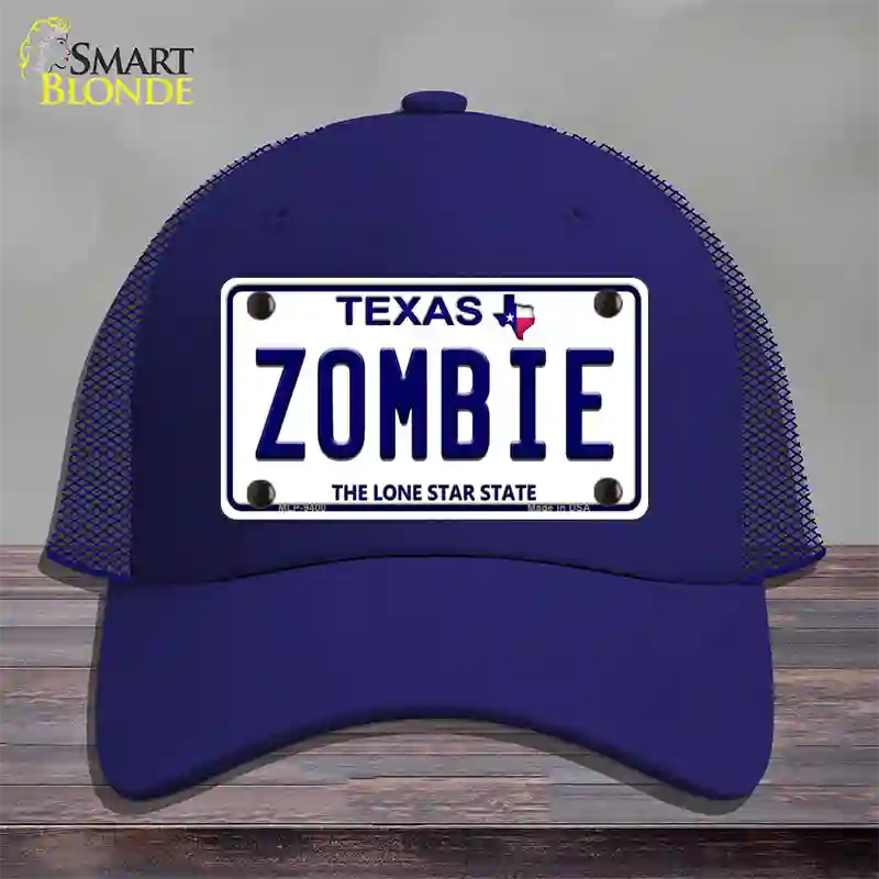 Zombie Texas Novelty License Plate Hat Mesh / Royal Blue