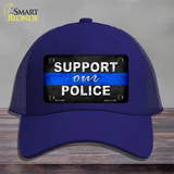 Support Our Police Novelty License Plate Hat Mesh / Royal Blue