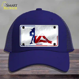 Texas Girl Novelty License Plate Hat Mesh / Royal Blue