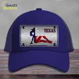 Texas Girl Diamond Novelty License Plate Hat Mesh / Royal Blue