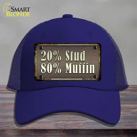 20 Percent Stud Novelty License Plate Hat Mesh / Royal Blue