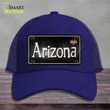 Arizona Flag Script Novelty License Plate Hat Mesh / Royal Blue