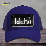 Idaho Flag Script Novelty License Plate Hat Mesh / Royal Blue