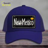 New Mexico Flag Script Novelty License Plate Hat Mesh / Royal Blue