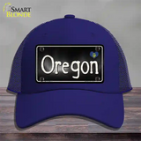 Oregon Flag Script Novelty License Plate Hat Mesh / Royal Blue