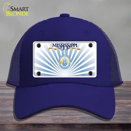 Mississippi Creative Culture Blank Novelty License Plate Hat Mesh / Royal Blue