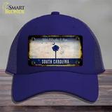 South Carolina I Breathe Rusty Blank Novelty License Plate Hat Mesh / Royal Blue