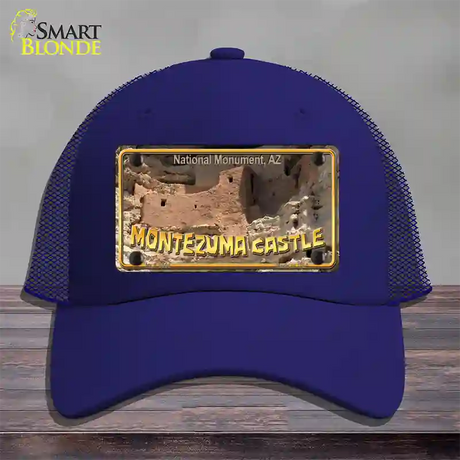 Montezuma Castle Novelty License Plate Hat Mesh / Royal Blue