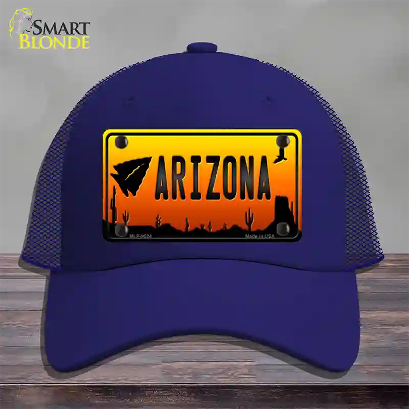 Arrowhead Arizona Scenic Novelty License Plate Hat Mesh / Royal Blue