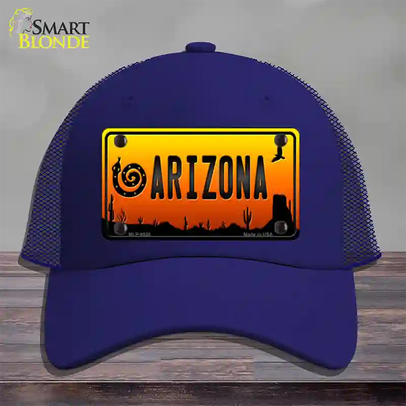 Snake Arizona Scenic Novelty License Plate Hat Mesh / Royal Blue