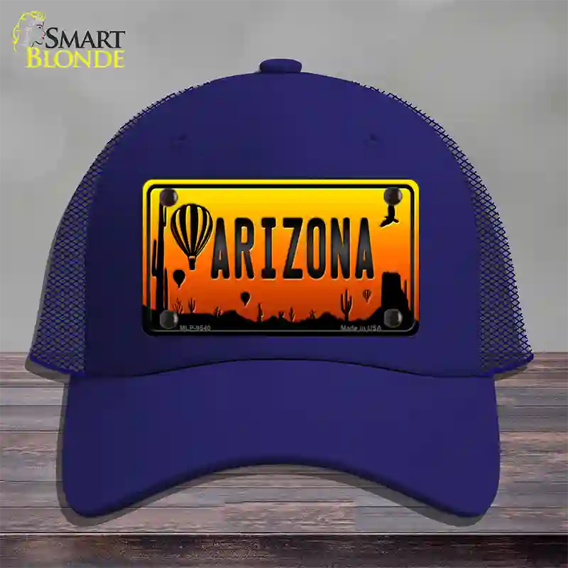 Balloon Arizona Scenic Novelty License Plate Hat Mesh / Royal Blue